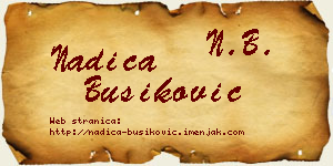 Nadica Bušiković vizit kartica
